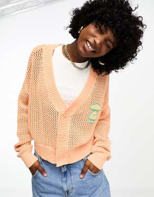 AAPE By A Bathing Ape crop knitted cardigan in orange