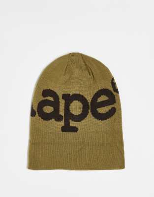 AAPE By A Bathing Ape – Czapka beanie w kolorze khaki z logo