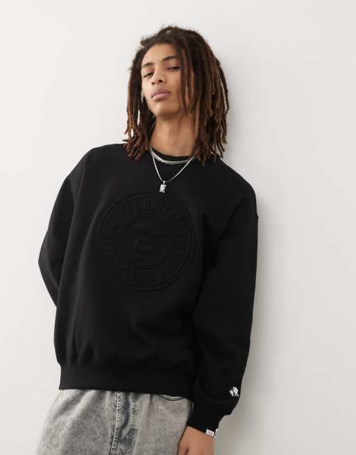 AAPE By A Bathing Ape – Czarna bluza z wytłoczonym logo