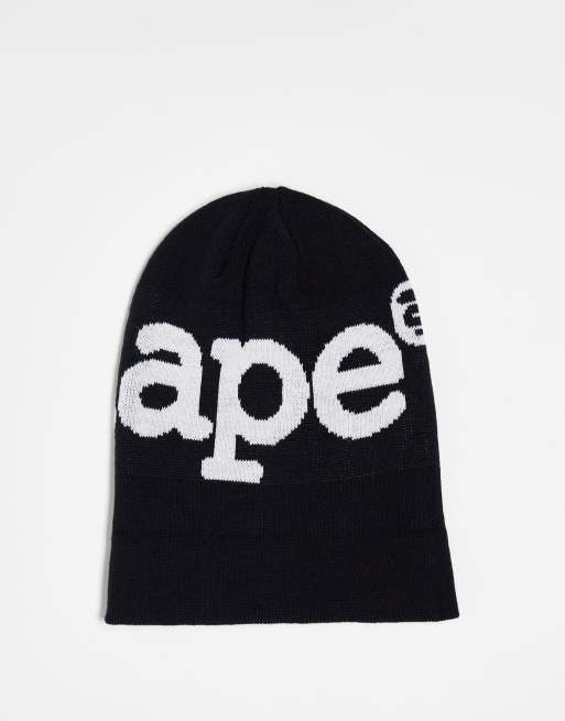 AAPE By A Bathing Ape – Czarna czapka beanie z logo