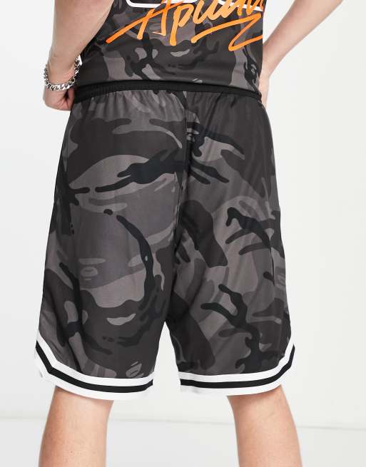 AAPE By A Bathing Ape – Czarne szorty z siateczki w uczelnianym stylu, 2 z 4