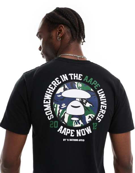 Aape By A Bathing Ape logo t-shirt with camo back print in black