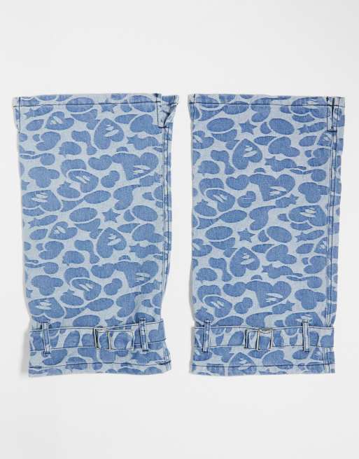 AAPE by A BATHING APE – Denim-Beinstulpen in Blau