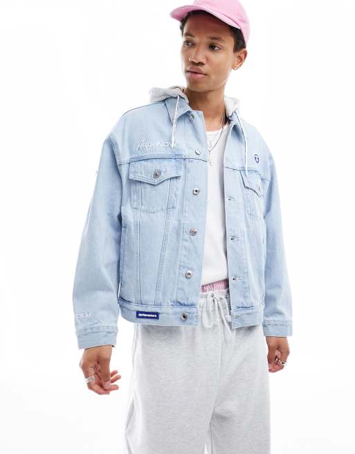 Aape By A Bathing Ape® - Denim jack met afneembare capuchon in blauw met lichte wassing, 2 van 4