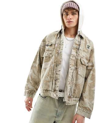 Aape By A Bathing Ape denim jacket in beige-Neutral