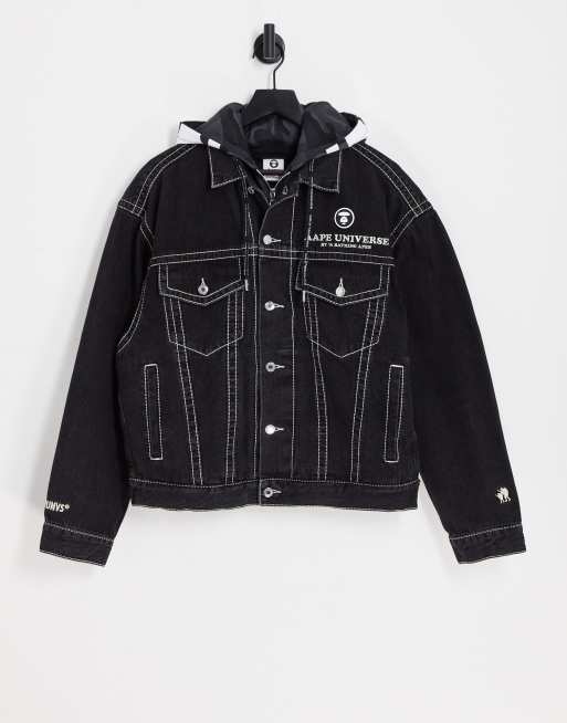 AAPE By A Bathing Ape denim jacket in black