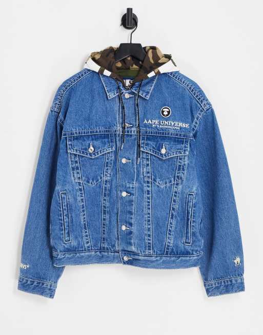 AAPE By A Bathing Ape denim jacket in blue