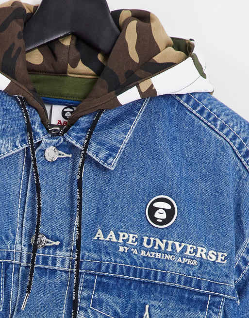 AAPE By A Bathing Ape denim jacket in blue | ASOS