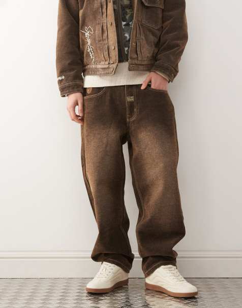 Aape by A Bathing Ape denim jacket with camo padded hood & jeans co-ord in multi - BROWN - view 1