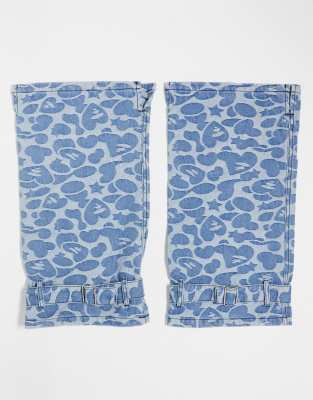 Aape by A Bathing Ape denim leg warmers in blue