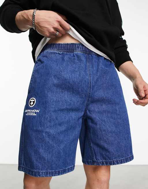 Aape By A Bathing Ape denim shorts in blue