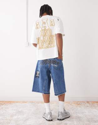 Aape By A Bathing Ape Denim Shorts With Logo Embroidery