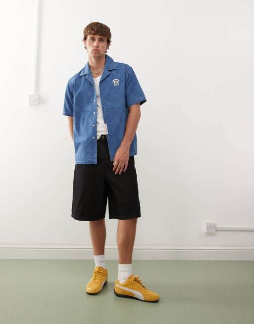 Aape By A Bathing Ape denim sleeve shirt in blue wash with back embroidery , 2 of 4