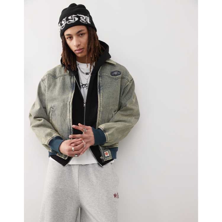 Aape by A Bathing Ape denim western jacket with back embroidery in