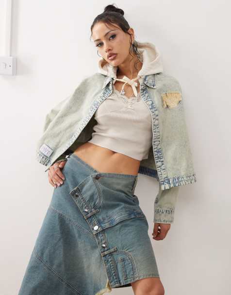 Aape By A Bathing Ape - Denimskjorte med hætte i lyseblå vask - view 1