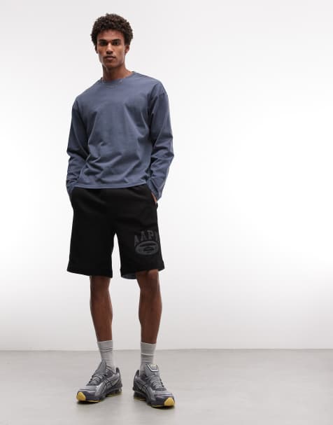 Aape by A Bathing Ape dwustronne szorty z dżerseju o luźnym kroju w kolorze czarnym i niebieskim - view 1