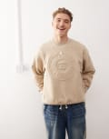 [AAPE BY A BATHING APE®] Aape By A Bathing Ape embossed logo sweatshirt in beige-Neutral Chest 36 BEIGE