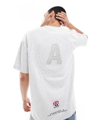 Aape By A Bathing Ape Embossed Logo T-shirt In Gray