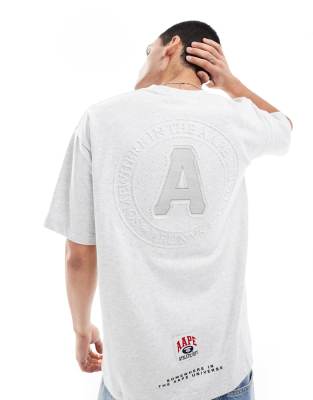 AAPE BY A BATHING APE® Aape by A Bathing Ape embossed logo t-shirt in grey