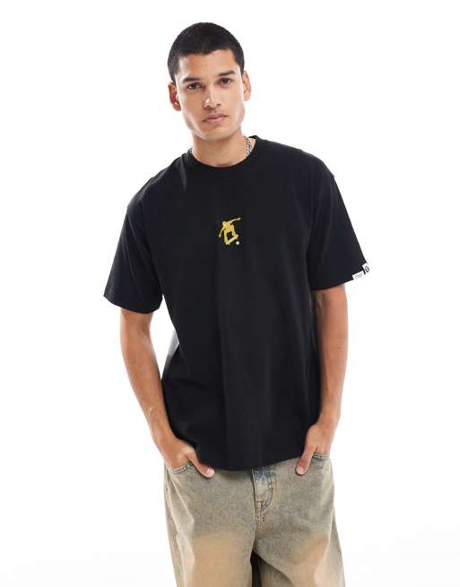 AAPE by A Bathing Ape faded backprint T-shirt logo in black