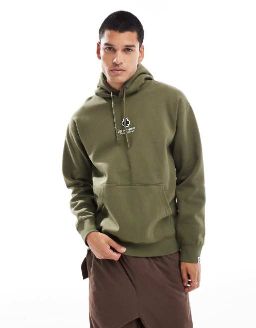 Aape By A Bathing Ape - Felpa con cappuccio kaki con trifoglio