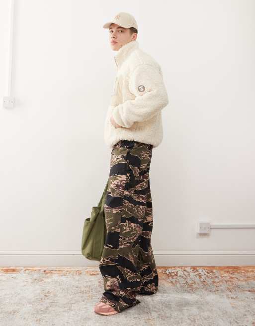 Aape By A Bathing Ape - Felpa in pile beige con logo, 4 di 4