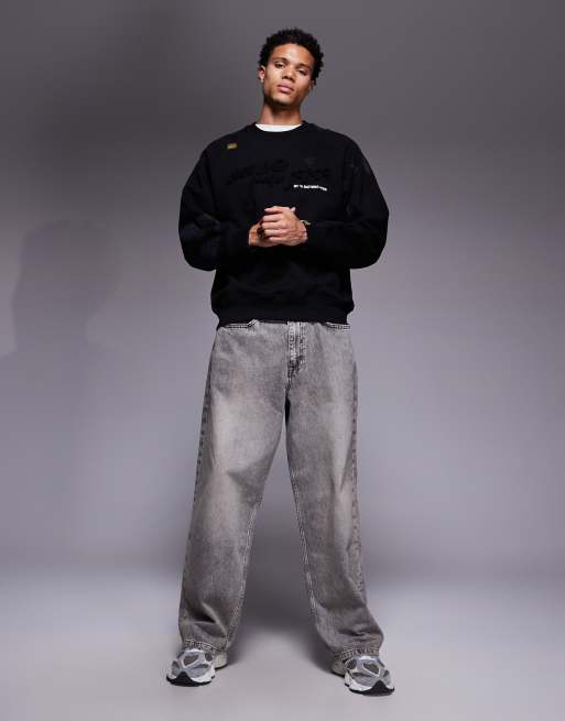 Aape by A Bathing Ape - Felpa oversize nera con ricamo sul petto, 2 di 5