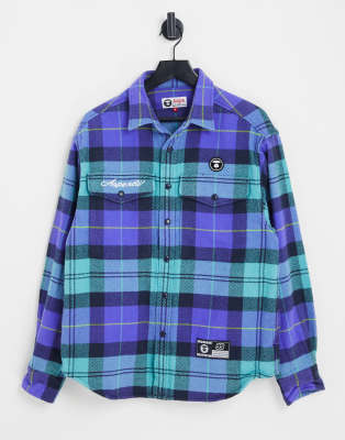 ジャケット・アウター A BATHING APE FOUR POCKETS FLANNEL SHIRT A