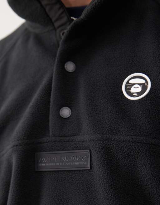 AAPE By A Bathing Ape - Fleece sweatshirt met logo in zwart, 2 van 4
