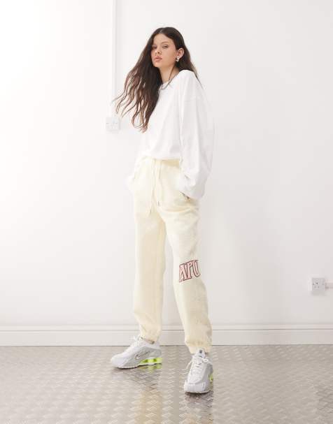 Aape By A Bathing Ape french fleece trackies in ivory - view 1