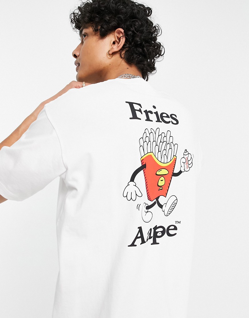 AAPE By A Bathing Ape fries boxy fit t-shirt in white