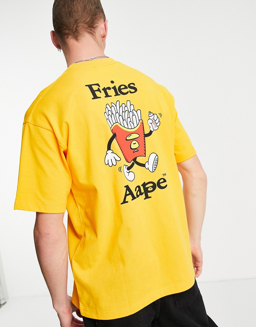 AAPE By A Bathing Ape fries boxy fit t-shirt in yellow