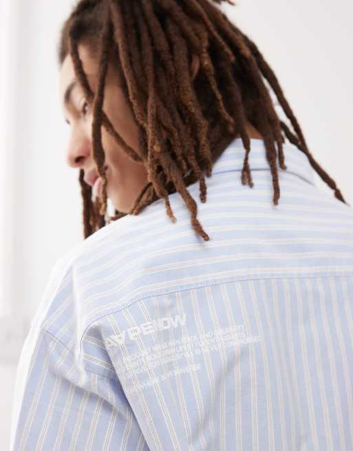 AAPE By A Bathing Ape - Gestreept overhemd met lange mouwen in blauw , 3 van 4