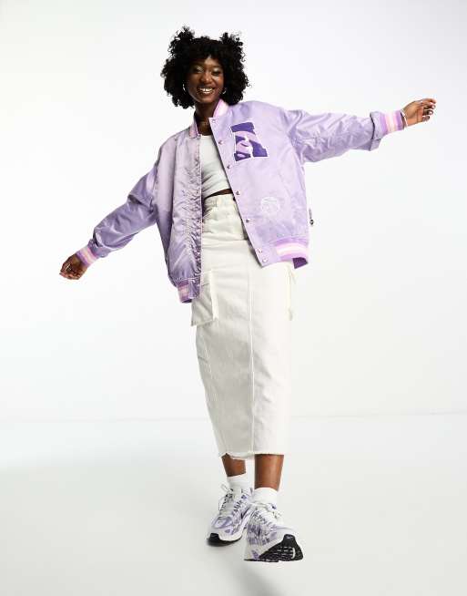 AAPE By A Bathing Ape - Giacca bomber in jersey stile college viola 