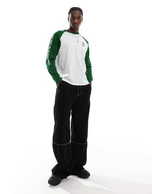 AAPE By A Bathing Ape – Grå och grön t-shirt med långa raglanärmar , 2 av 4