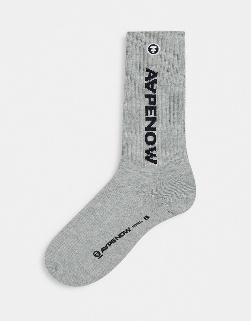 AAPE By A Bathing Ape - Grå sokker med logo