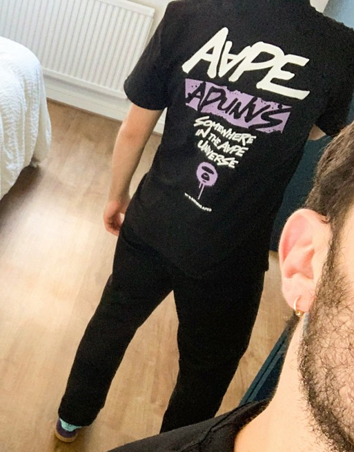 AAPE By A Bathing Ape graffiti back print t-shirt in black