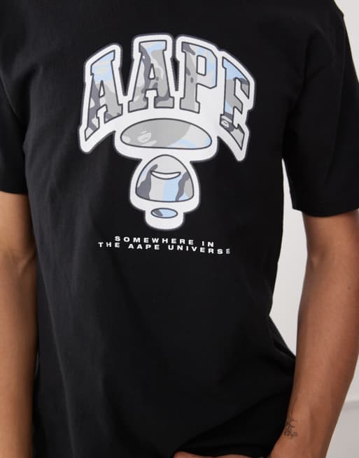 Aape by A Bathing Ape graffiti logo t-shirt in black