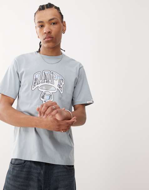 Aape by A Bathing Ape graffiti logo t-shirt in blue - view 1