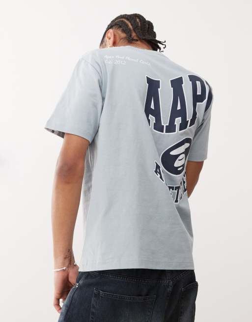Aape by A Bathing Ape graffiti logo t-shirt in blue