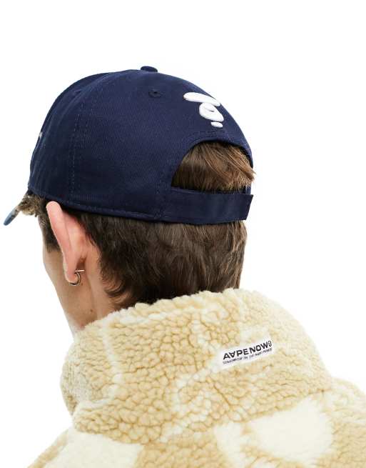 AAPE By A Bathing Ape – Granatowa czapka z daszkiem w uczelnianym stylu, 2 z 4