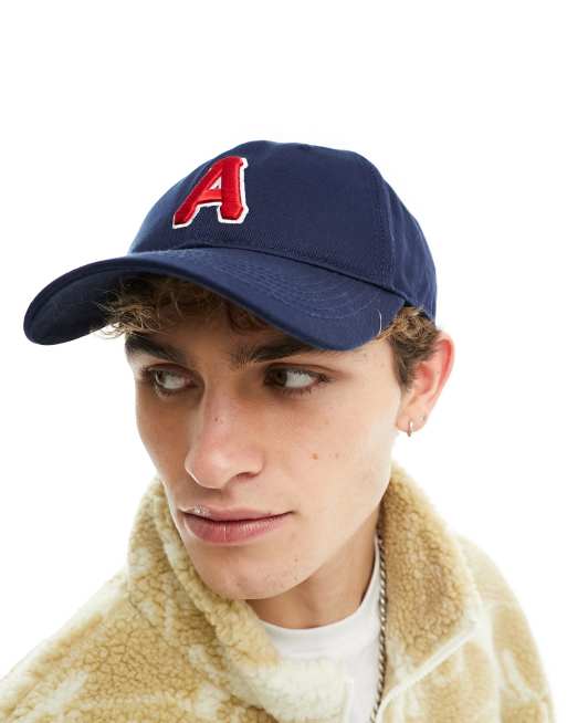 AAPE By A Bathing Ape – Granatowa czapka z daszkiem w uczelnianym stylu, 3 z 4