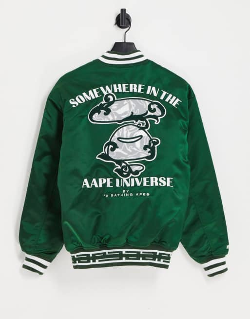 AAPE By A Bathing Ape - Grøn luksus-varsity-jakke