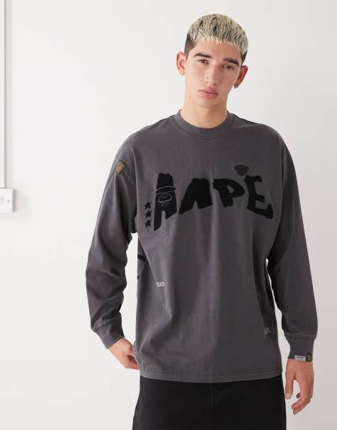 Aape By A Bathing Ape - Grøn T-shirt med grafitti-print på ryggen i firkantet pasform - view 1