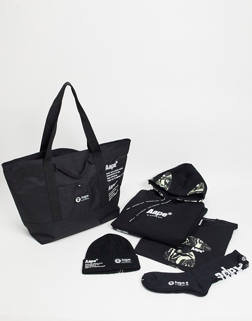 AAPE By A Bathing Ape happy bag containing various products
