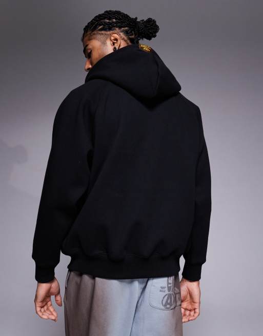 Aape by A Bathing Ape heavyweight zip up hoodie in black, 3 of 5