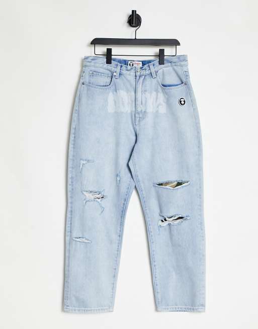 AAPE By A Bathing Ape hollywood jeans in blue | ASOS