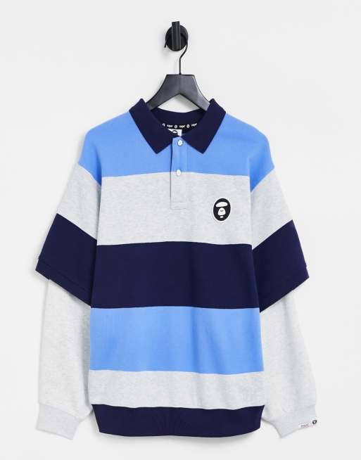 AAPE By A Bathing Ape hollywood stripe sweatshirt in blue