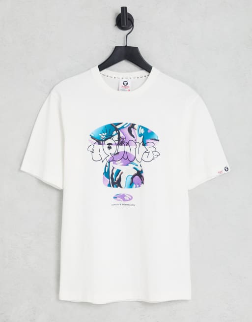AAPE By A Bathing Ape - Hollywood - T-shirt in gebroken wit