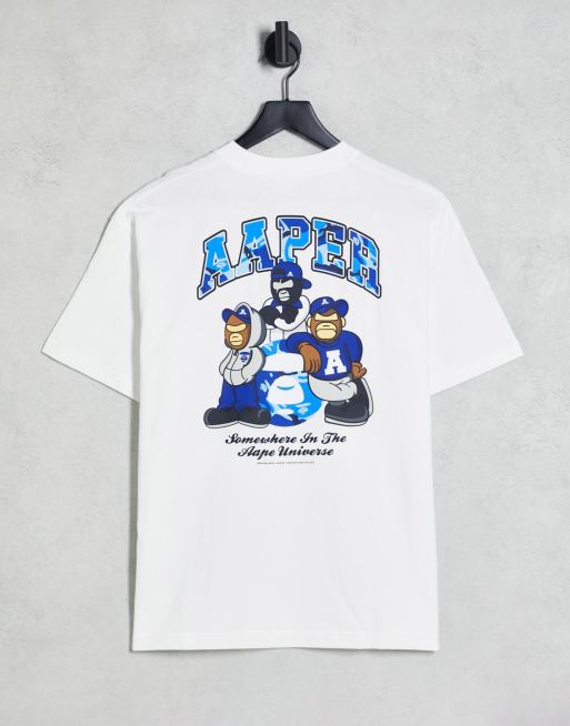 Aape By A Bathing Ape - Hvid t-shirt med 'Aaper'-print